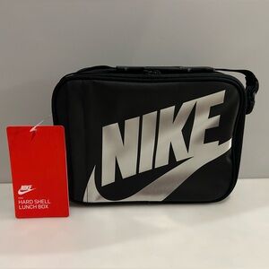 New Nike Futura Lunch Box 4L Black Silver Insulated Hard Shell Lined NWT